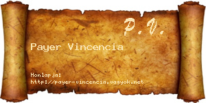 Payer Vincencia névjegykártya
