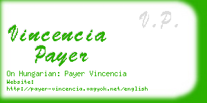 vincencia payer business card